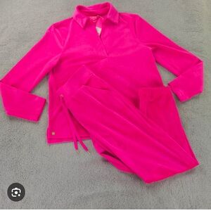 Lily Pulitzer Hot Pink Velour Sweatsuit Set